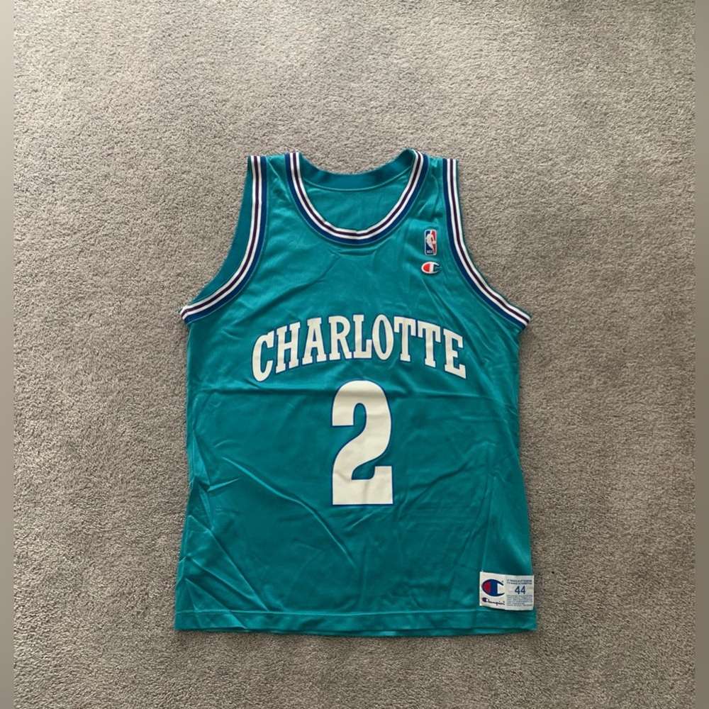 (Vintage 90’s) Charlotte Hornets Larry Johnson Home Jersey